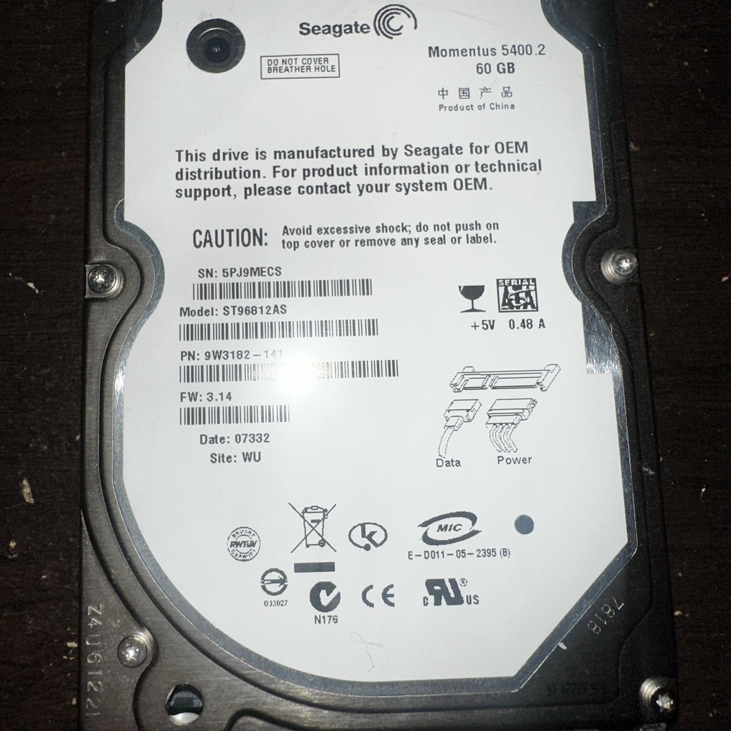 60bg Hard Drive For Pc Or Ps3 