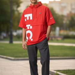 NEW Nike FC Men’s Short Sleeve Hooded Soccer Jacket Hoodie Football F.C. MED