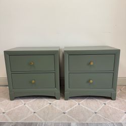 Modern Green Sage Nightstand Set