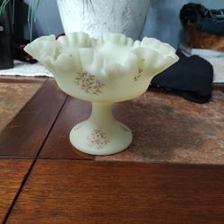 Fenton Custard Glass Compote Candy Dish