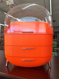 Orange Retro Jewelry Organizer with Dome Lid
