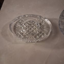 Made In France Pressed Crystal Ashtray, And Pressed Glass Bowl 