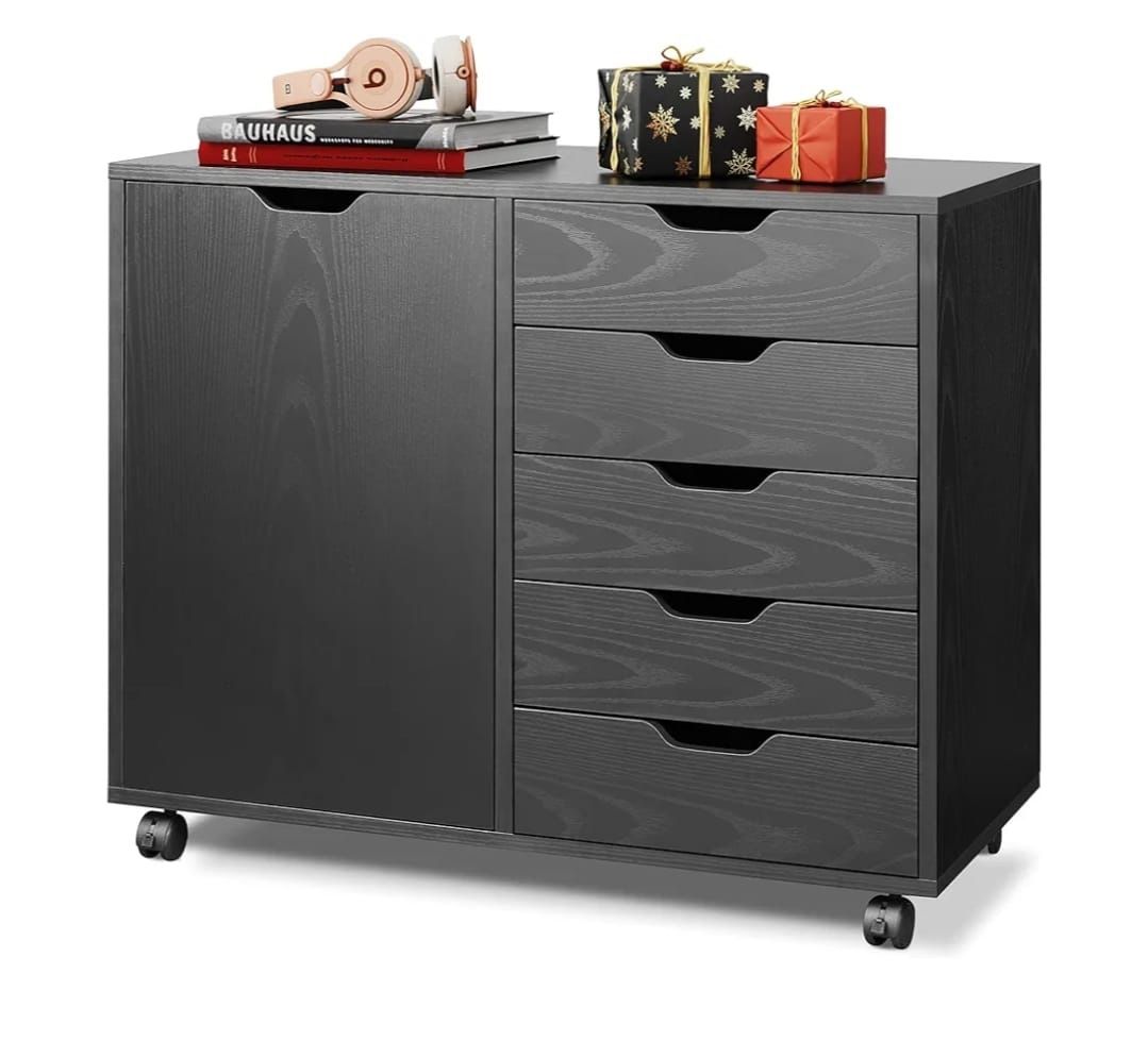 Drawer Wood Dresser Chest with Door