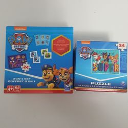 New SET Of 2: Paw Patrol Memory Match Game And Bonus Puzzle