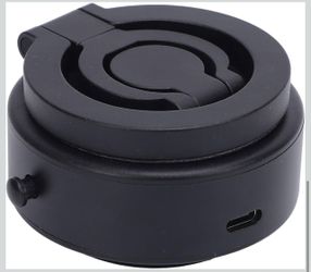 Respicefinem Magnet Phone Holder Electric Magnetic Suction Car Mount 360 Degree Rotating Vacuum Adsorption 3 Section Folding for Desk Silver (Black)