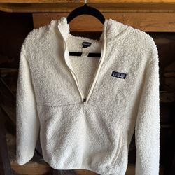Patagonia Women's Los Gatos Hooded Fleece 1/2 Zip Pullover Size XS | Birch White