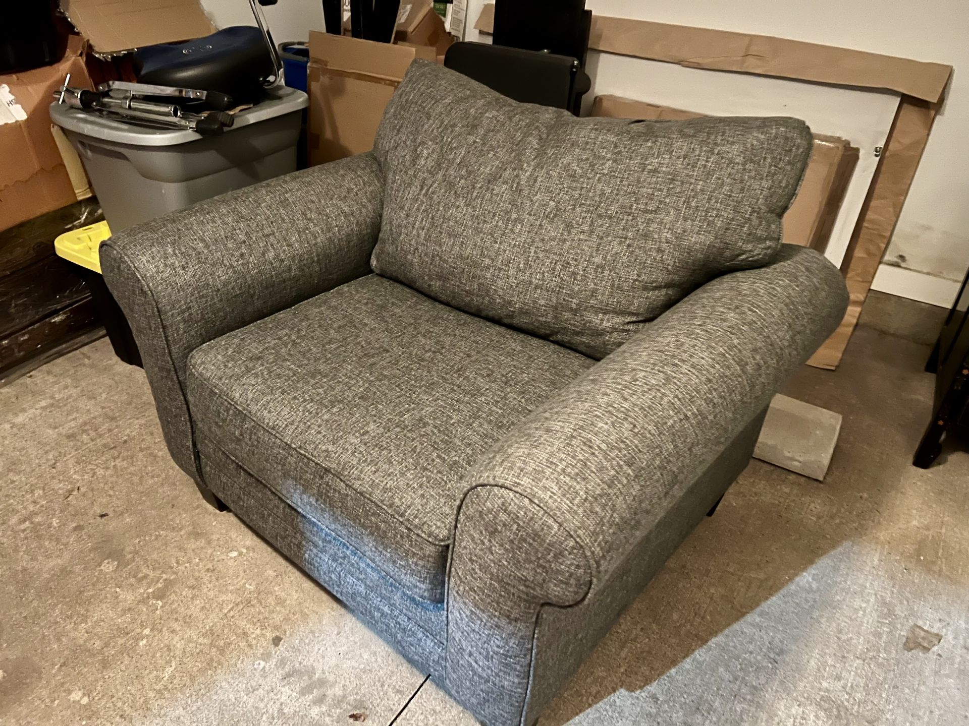 Moving Sale - Gray Oversized Chair with Ottoman