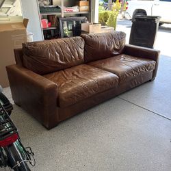 Restoration Hardware Leather Sofa 