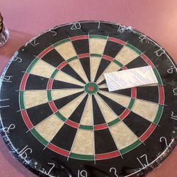 New Dart Board Still In Plastic With 20 New Dart 