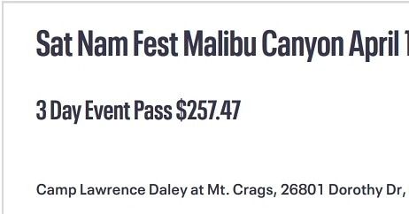 Sat Nam festival tickets