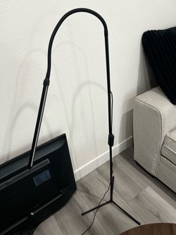 Black LED Gooseneck Floor Lamp w/ Tripod Base – Adjustable Task / Reading Light