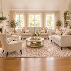 Mid Century Modern Living Room Set Sofa, Love Seat, 2 Accent Chairs | Appointment Only Showroom