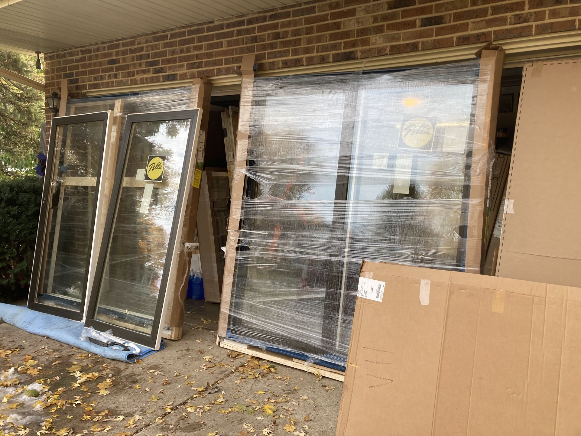 New Patio doors , brown exterior , vinyl , XO operation , 72 by 80 ,