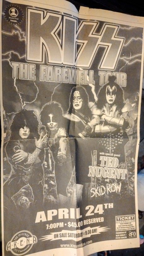 Kiss Newspaper Ad For Farewell Tour 