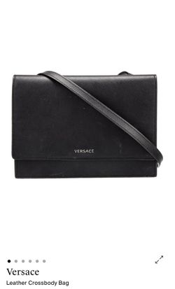 Black Leather Versace Crossbody 
