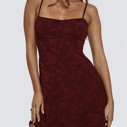 Princess Polly South Of France Mini Dress Burgundy 