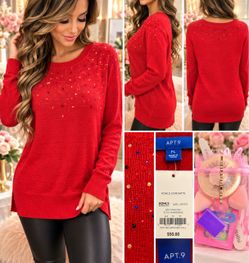 NWT Vintage Embellished Sweater-PL