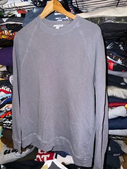 James Perse Standard Made In USA Size 2 Grey Crewneck Mens Sweater French Terry Large
