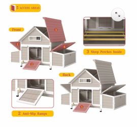 Large Expandable Chicken Coop with 6 Nesting Boxes & Run Ready-PET86