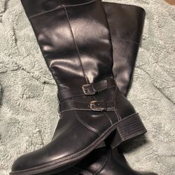 Arizona Women Black Knee Thigh Boots 
