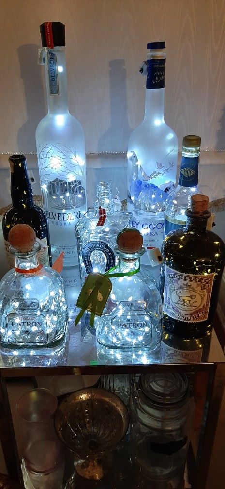 Party decor- Bottles with lights sold seperately