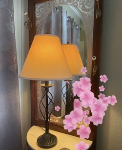 Table Lamps Black Metal  Scroll 