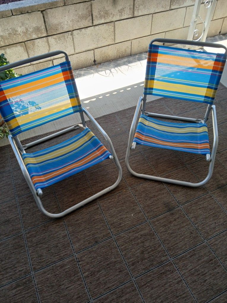 TWO BEACH SAND CHAIRS
