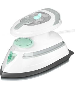 Mini Travel Steam Iron for Clothes with Dual Voltage, White