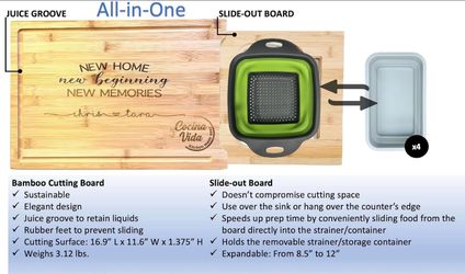 All-in-One Bamboo Cutting Board