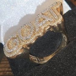 10k Real Gold 2 carat All Natural Diamonds 'GOAT' Ring (Mens size 8) •👉 $1,500 DISCOUNTED HOLIDAY'S SALE🎄🎁🎅- NO trades (comprehend this!
