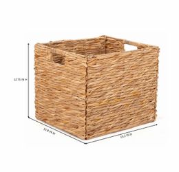 Better Homes & Gardens Collapsible Woven Twisted Bulrush Cube Storage Bins, 2 Pack Material: Woven Fabric