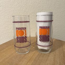 Vintage Phoenix Suns Glasses - Set of 2 Glass Libbey Tumbler Cups