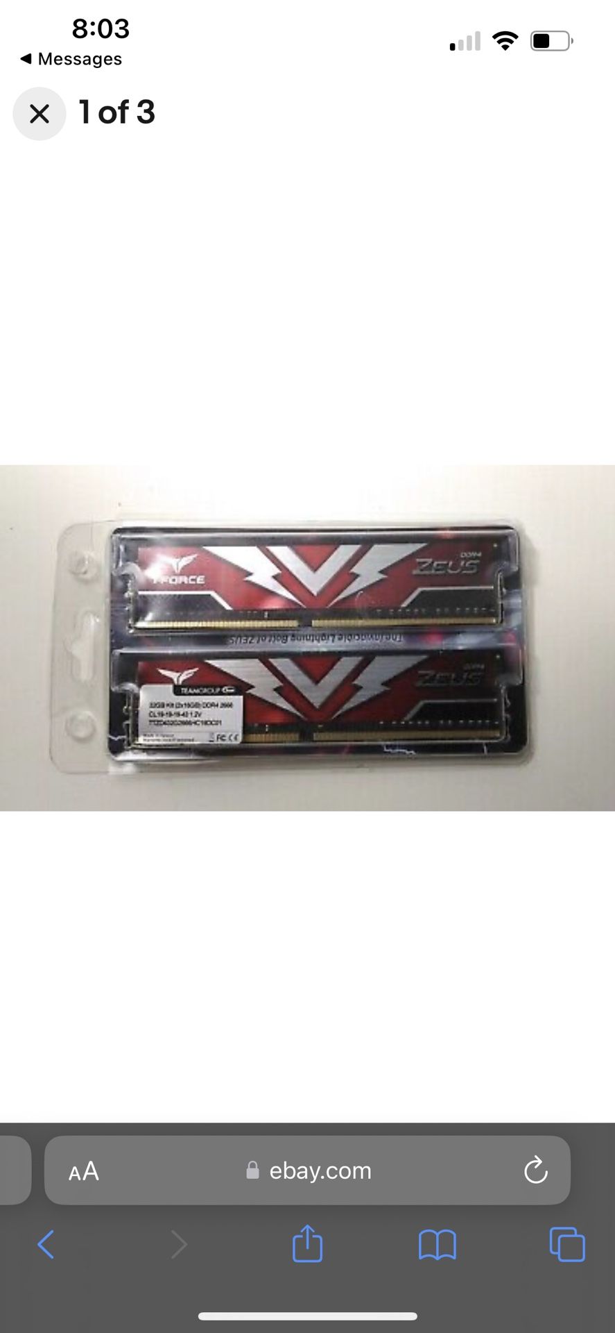 TeamGroup T Force Zeus 32GB Kit (2x 16GB) DDR4 2666 Desktop Memory