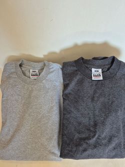 PRO CLUB 2 PC GRAY 2XK TALL & 6 PC DARK GRAY MEN'S HEHEARYWEIGHT COTTON SHORT SLEEVE T SHIRT