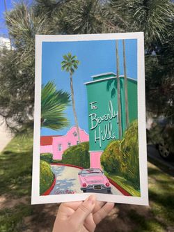 Prints of Beverly Hills hotel painting