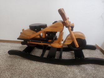 Wooden motorcycle rocking chair