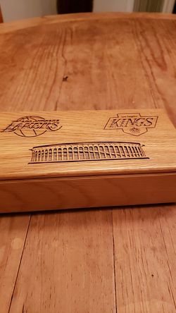 RARE...Vintage Los Angeles Forum Season Ticket Holder LAKERS/KINGS Memorabilia Wood Box.