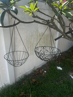 Two  wire hanging plant holders