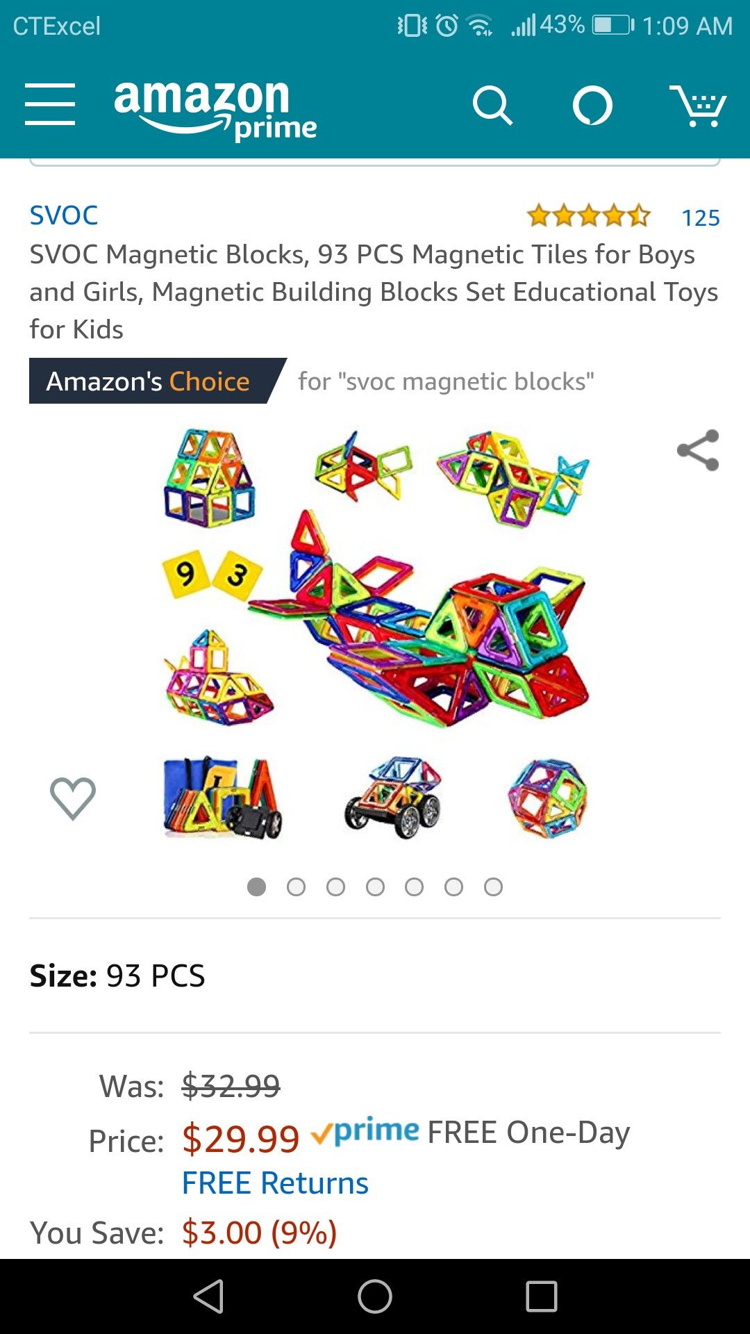 93 PC's magnetic tile