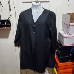 Long Sleeve Kimono Cardigan Loose Fit Shirt Dresses Open Front Button Size 4x