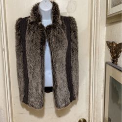 FAUX Fur Women’s vest large lined back/Sweater