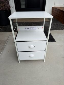 White side nightstand table