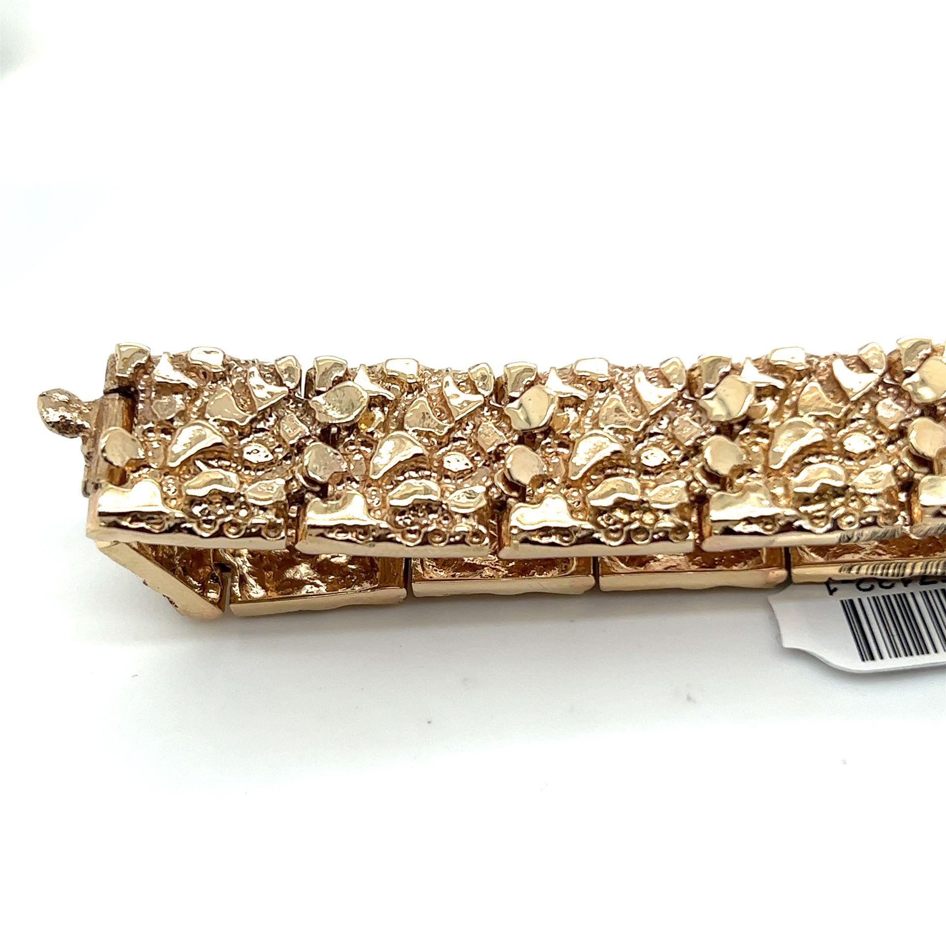 14kt Gold Wide Nugget Bracelet 16.3mm 8” 157132 1