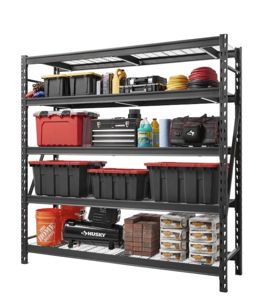 Husky Black Heavy Duty 5-Tier Industrial Welded Steel Garage Shelving Unit