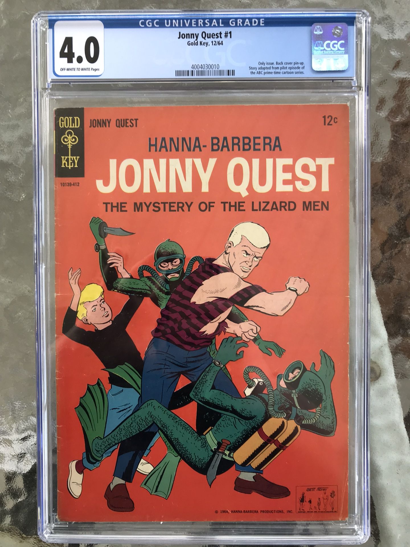 Jonny Quest #1 (1964) CGC 4.0 — O/w To White Pages; Adapts TV Pilot Episode 