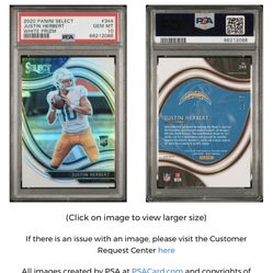 🔥2020 Select NFL Justin Herbert White Prizm Field Level 11/35 - PSA 10 RC
