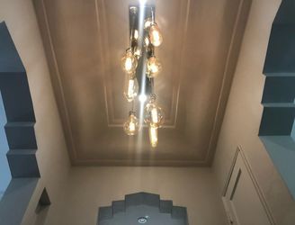 Modern Polished Nickel 7-Light Pendant Chandelier