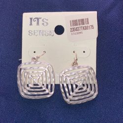 **New** Silver Square Designed Earrings