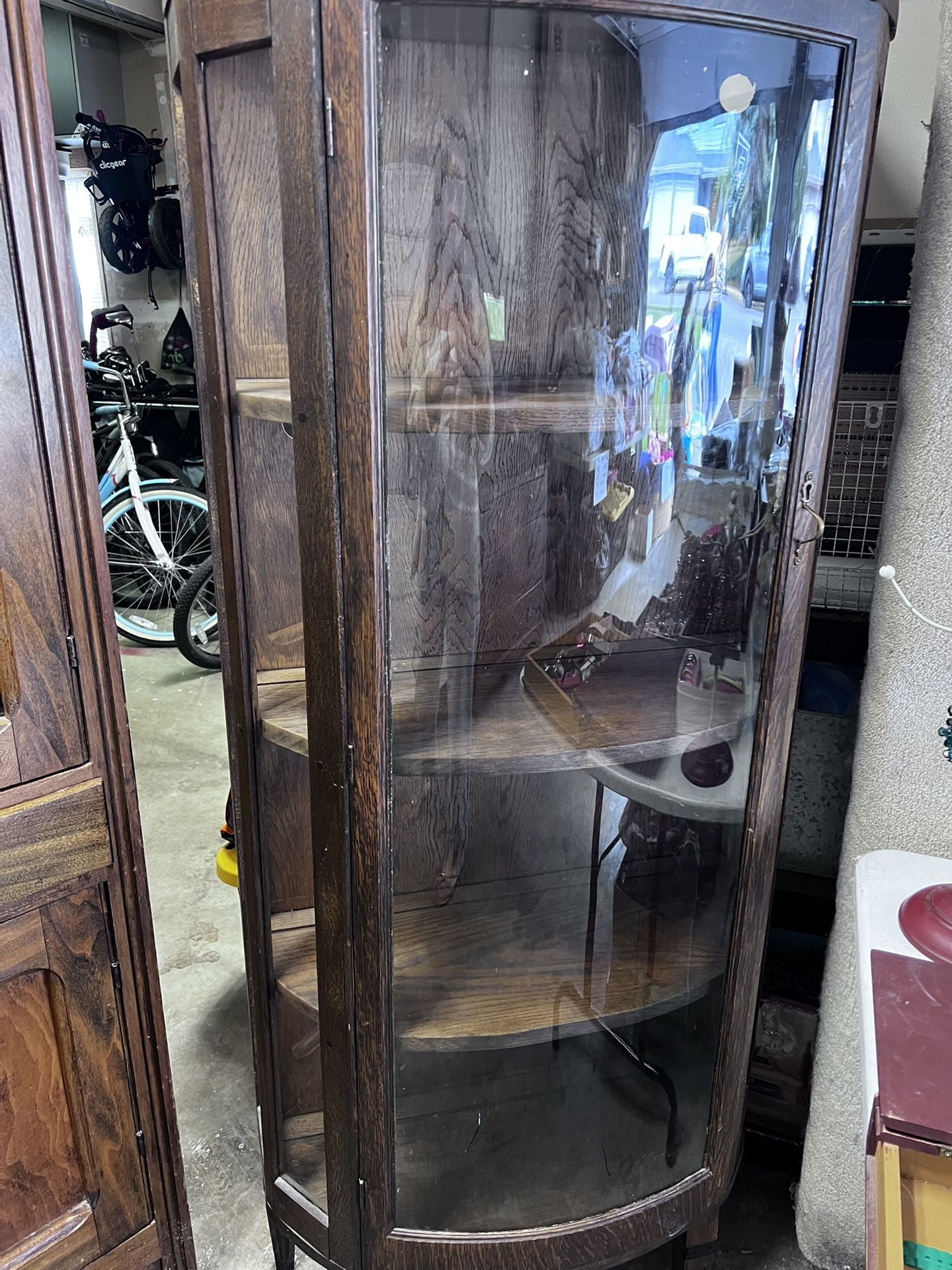 Curved Glass Curio Cabinet