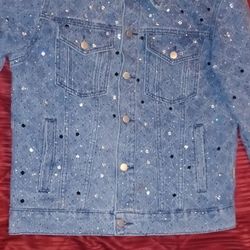 Rhinestone stone jacket and t shirt and hat